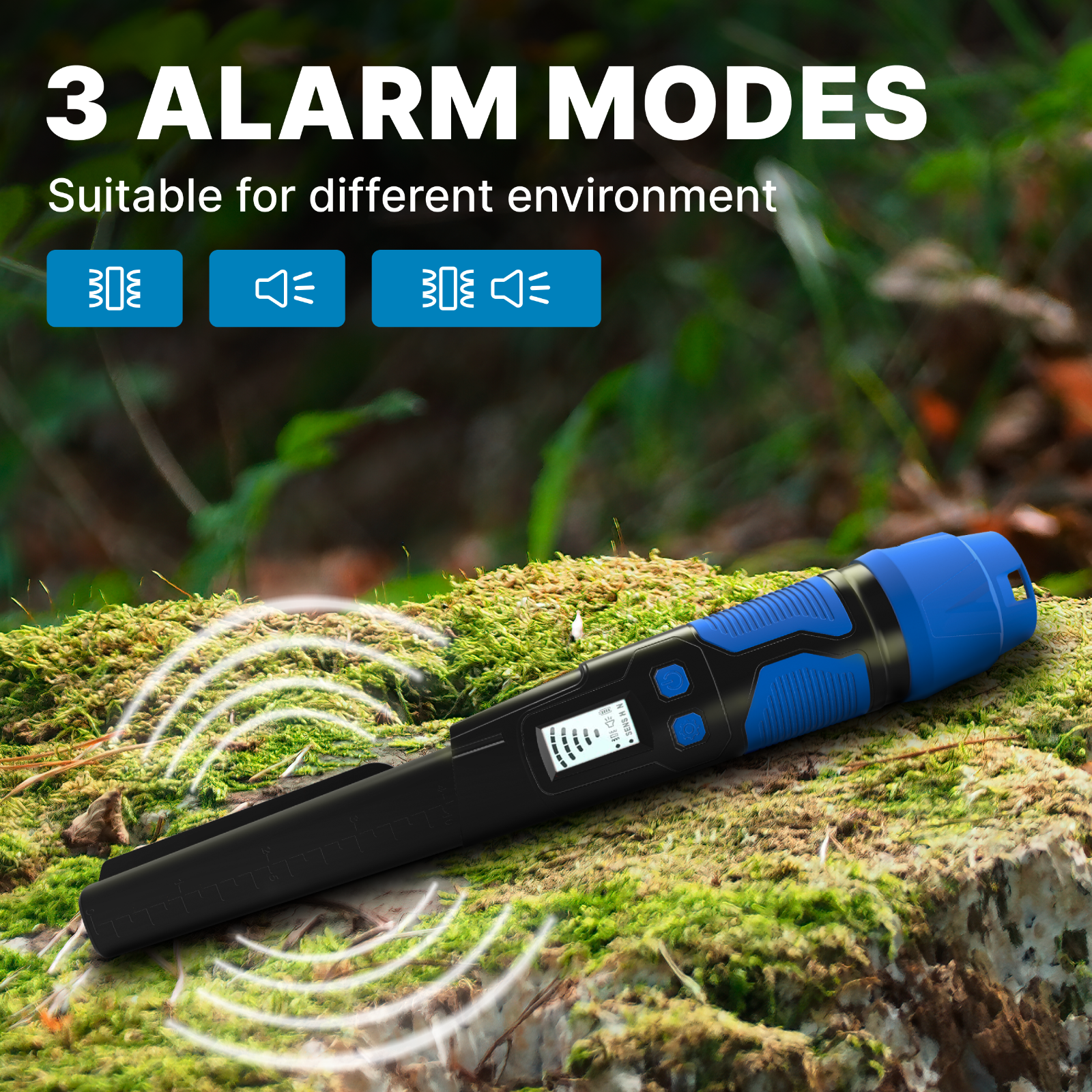 CKG Metal Detector Pinpointer 360° Detection, Fully Waterproof IP68, Color Blue