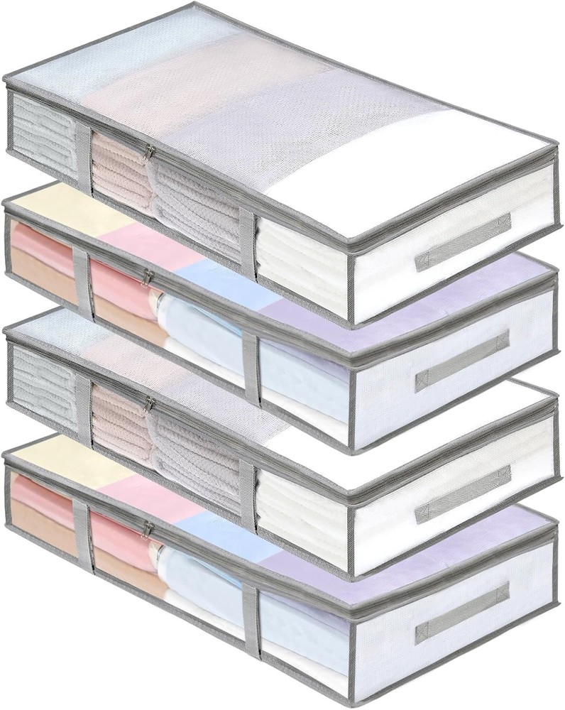 4 bed storage boxes, moisture-proof plastic bed storage boxes,