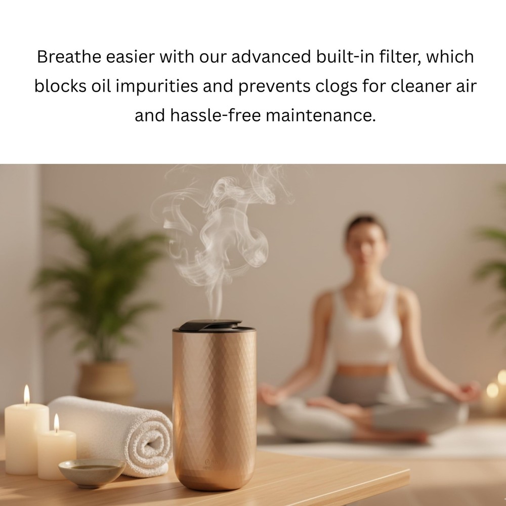 Waterless Essential Oil Diffuser – Portable Cordless Aromatherapy Diffuser
