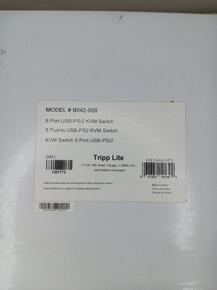 Tripp Lite 8-Port Rackmount USB / PS2 KVM Switch B042-008