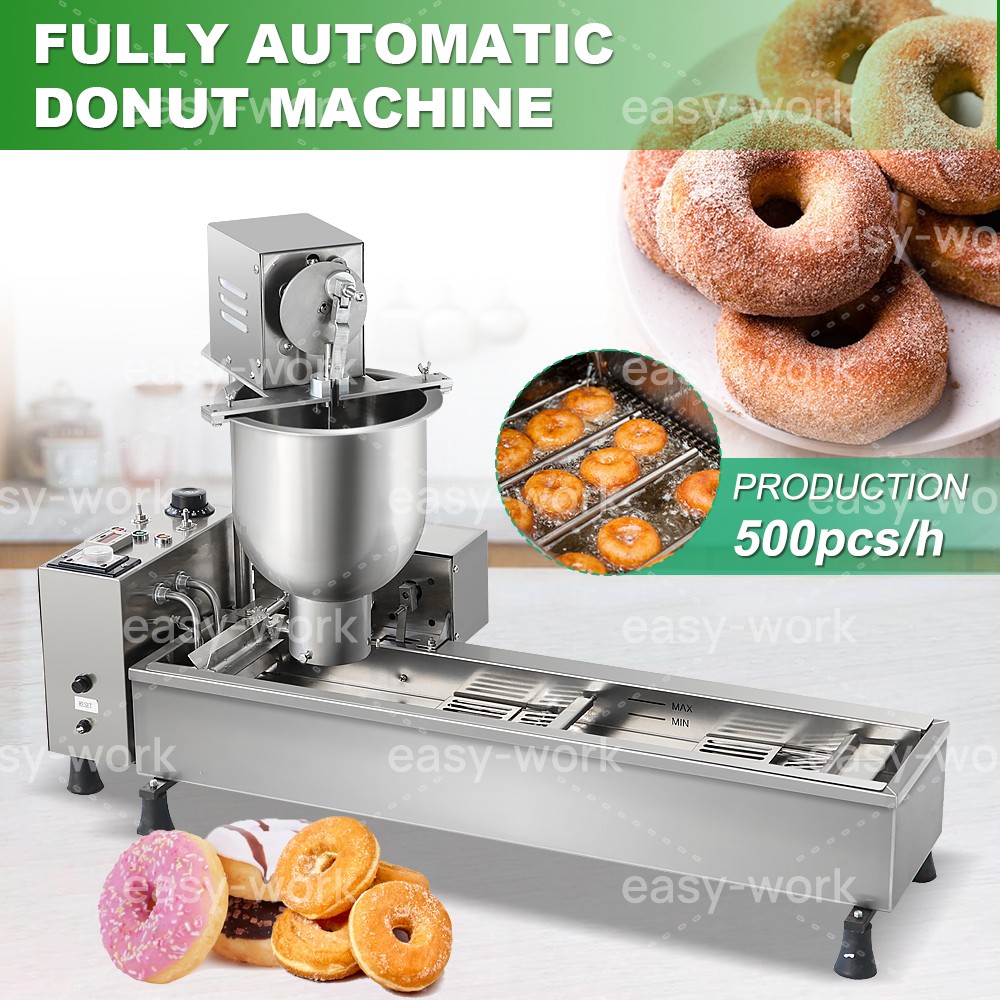 Automatic Donut Making Machine Doughnut Maker Frying Machine With 3 Sets Mold