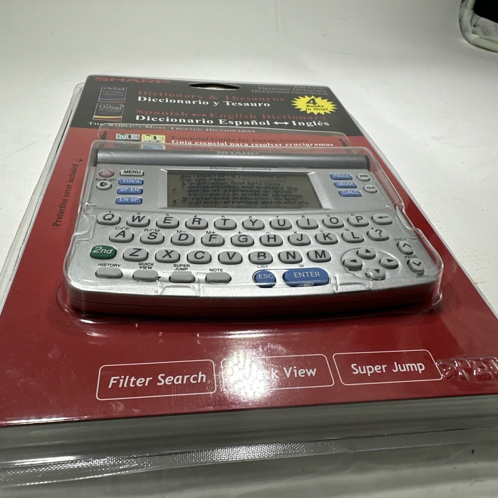 SHARP PW-E250 Electronic Dictionary Thesaurus Games w/ Backlight NEW