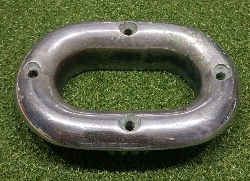 Vintage Heavy Oval Boat Hawse Pipe 4.25" x 6.25" Chrome Plated Bronze