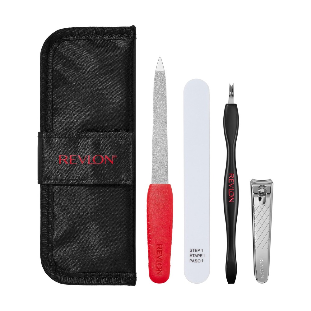 Revlon Manicure Essentials Kit Nail File Cuticle Trimmer Clipper Buffer Set