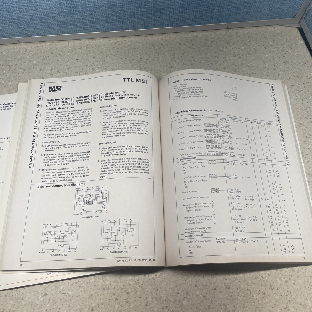 Digital Integrated + MOS Integrated Circuits Handbooks National Semiconductor