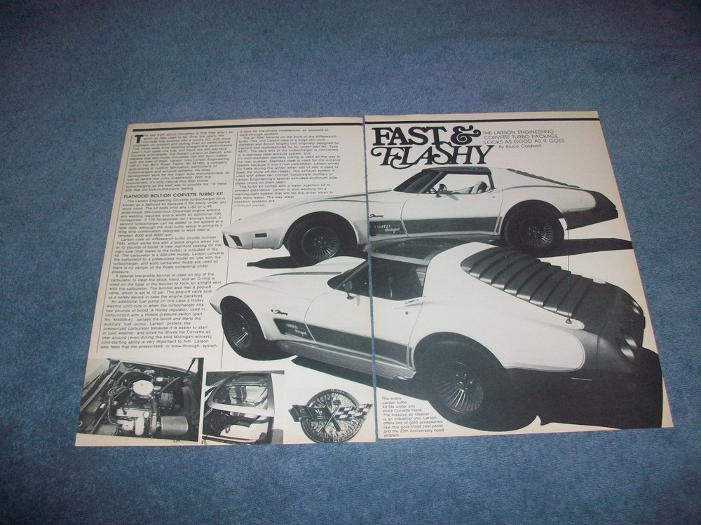 1979 Larson Engineering Custom Corvette Vintage Info Article "Fast & Flashy"