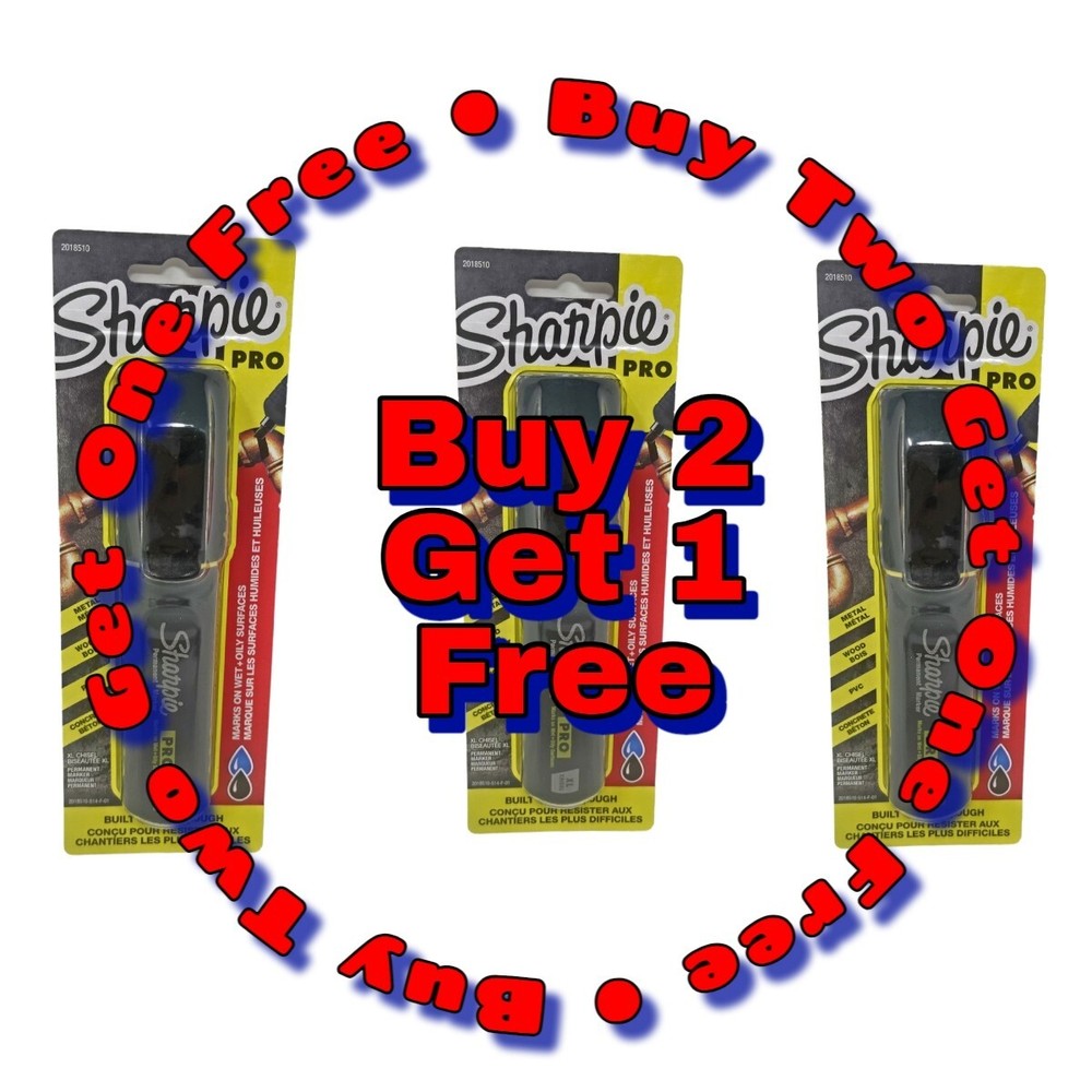 Sharpie Pro Professional Permanent Marker XL Chisel Black Jumbo Extra Large