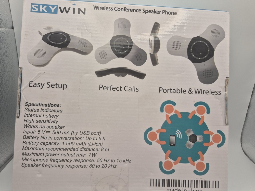 Skywin Bluetooth Conference Speaker with Microphone, Portable Wireless...