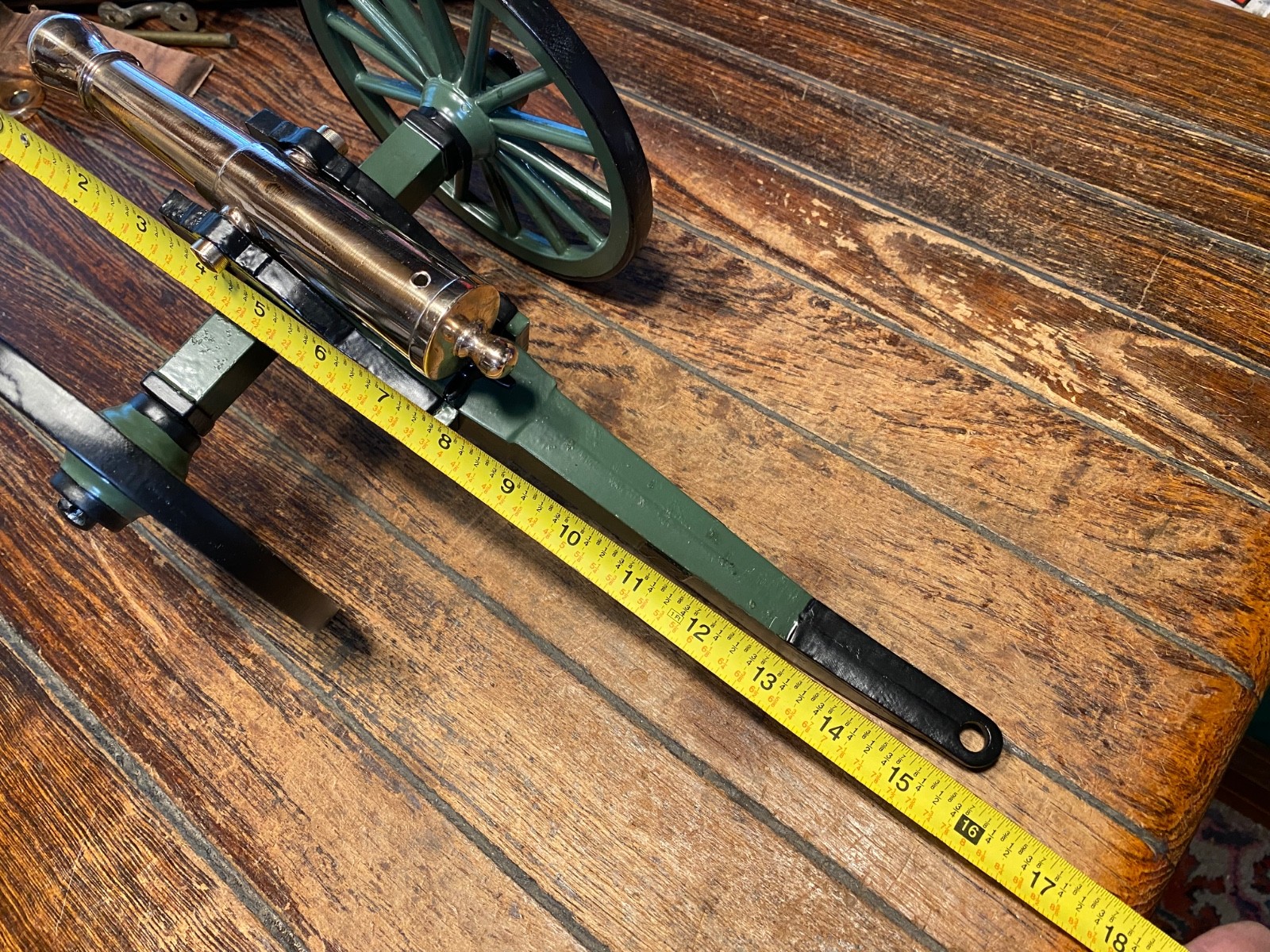 Vintage Polished Bronze Working Black Powder Signal Cannon 8 1/4" Barrel 16"long