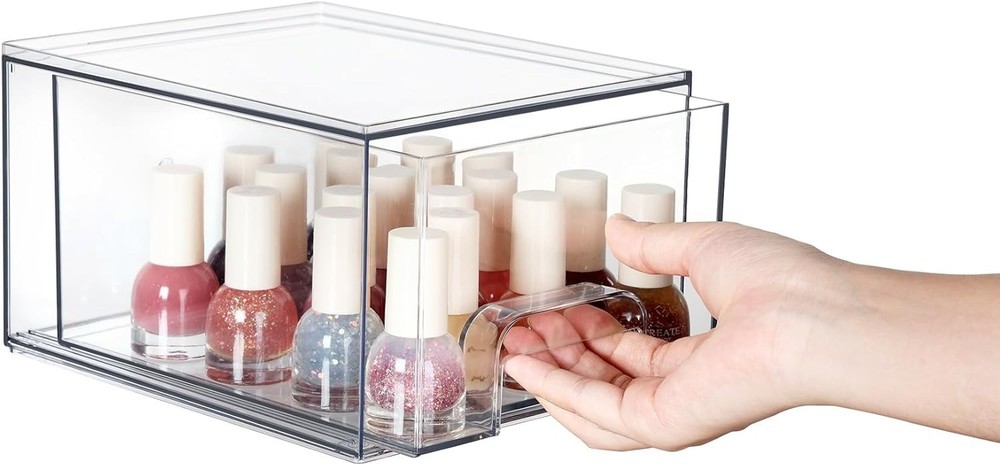 Vtopmart 4 Pack Small Clear Stackable Storage Drawers Acrylic Bathroom Makeup