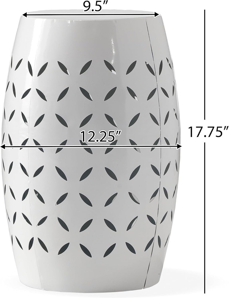 Lilac Outdoor 12" Iron Side Table, White