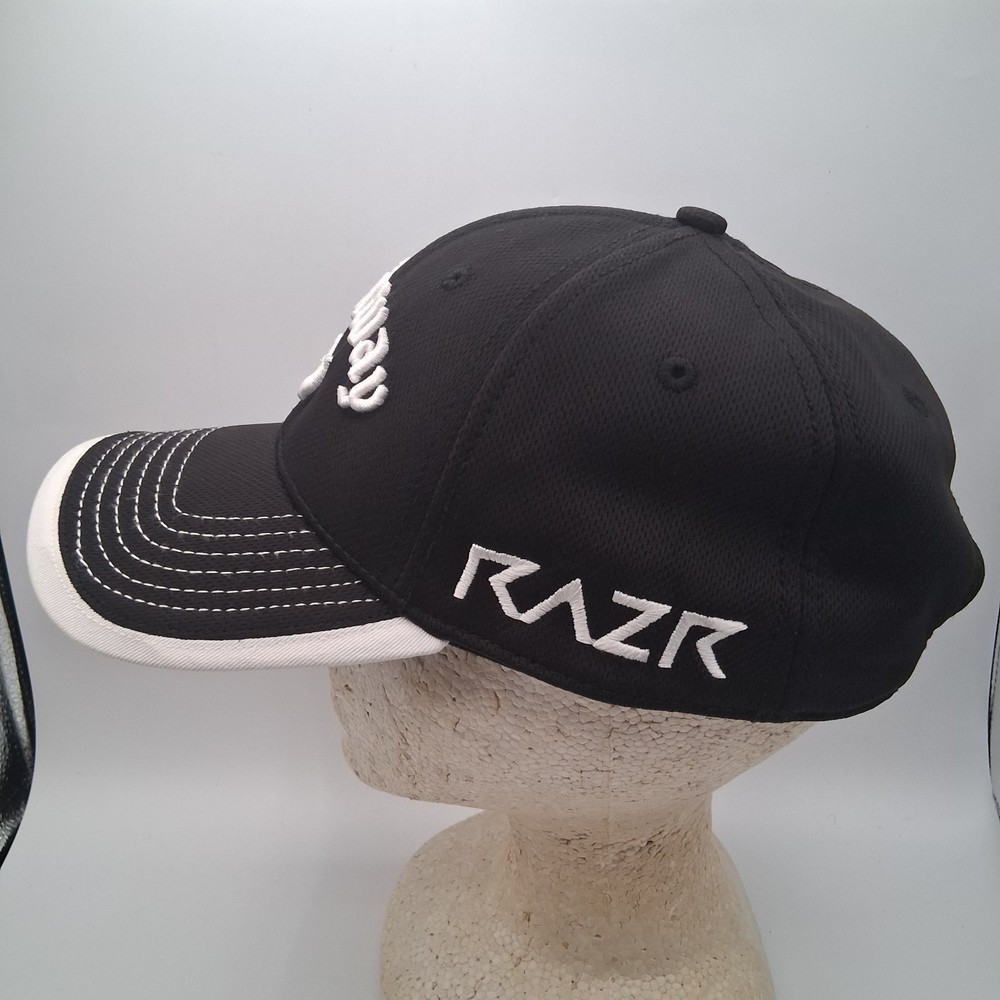 Callaway Odyssey Hex Black Tour Razr Hat Cap Strap Back White Red Script Logos