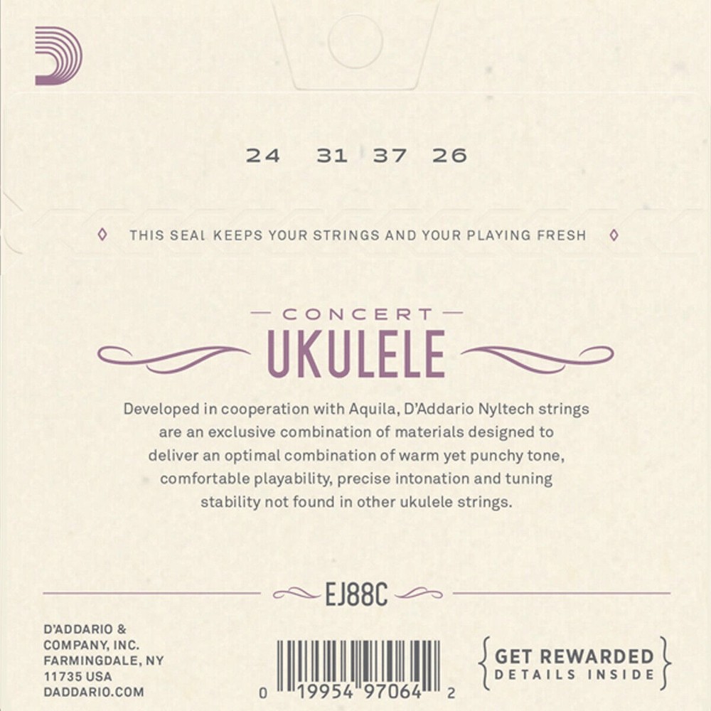 D'Addario Ukulele Strings Nyltech Concert EJ88C Uke