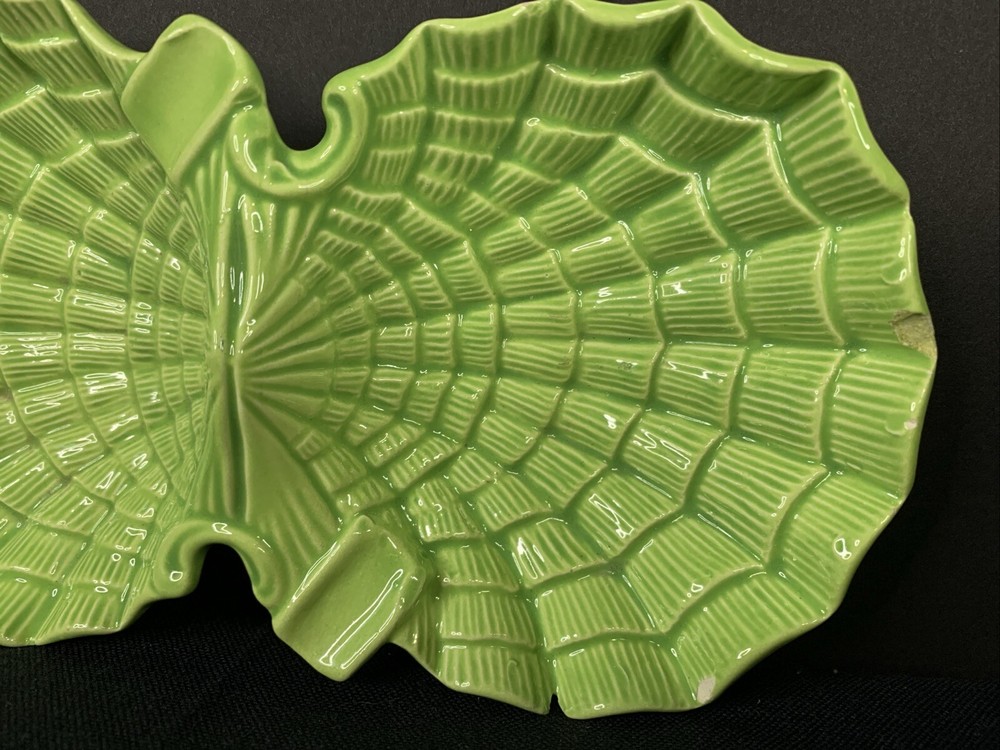 Vintage Lime Green Spider Web Design Ashtray