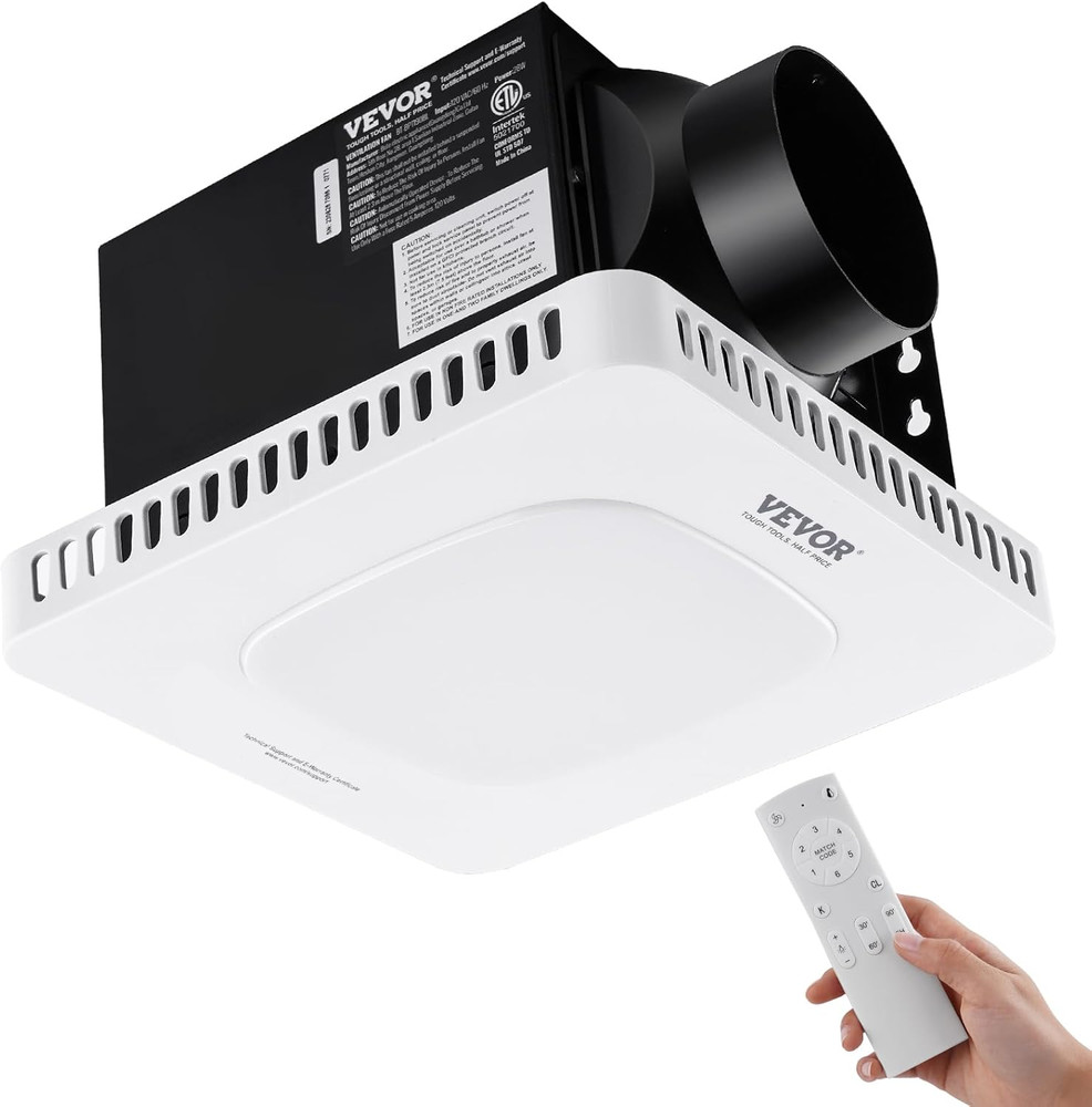 Bathroom Exhaust Fan, 110 CFM High-Efficiency Ventilation, Remote Control, 1.5So