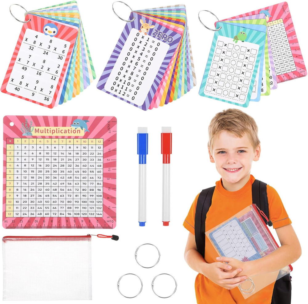 31Pcs Multiplication Flash Cards Times Table Flash Cards,Math Problems-Easy-Hard