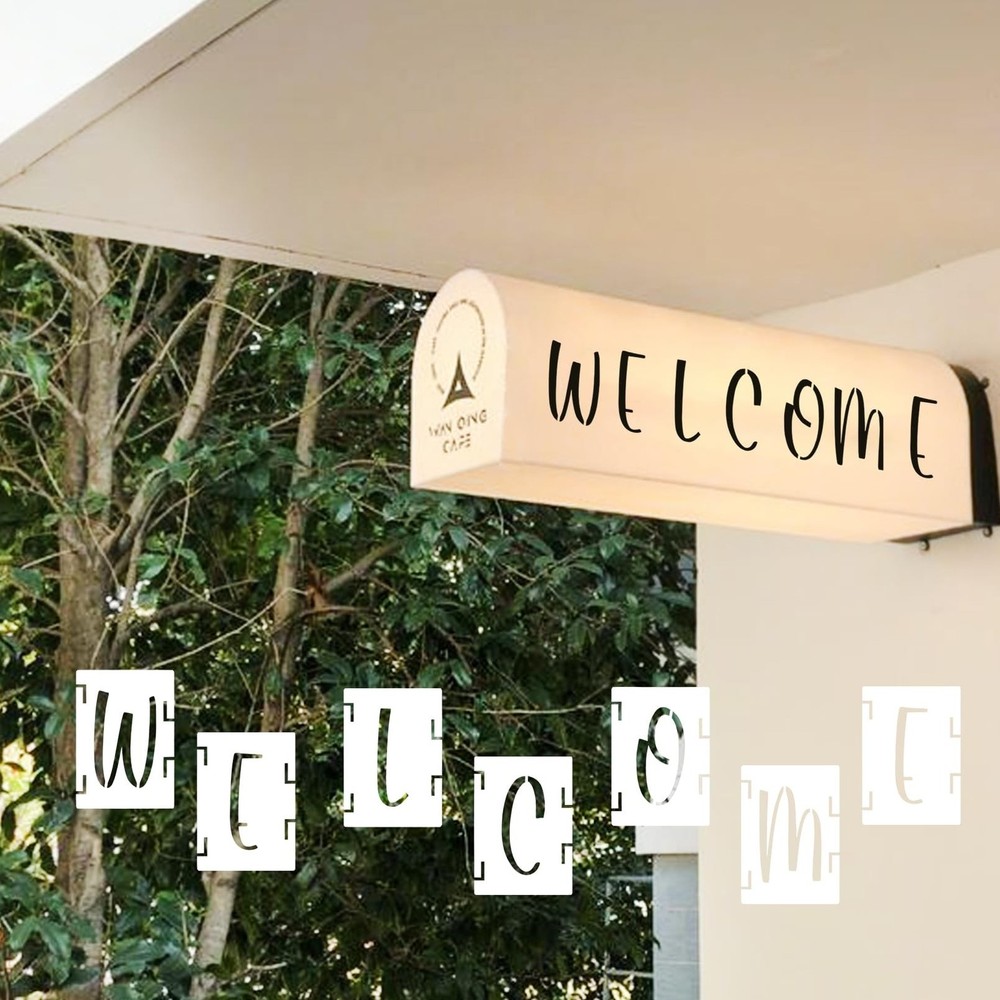 2 Inch Alphabet Stencils - 42pcs Reusable Interlocking Plastic Letters, Numbe...