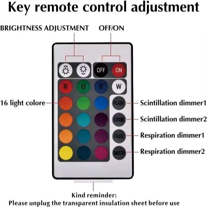 Rechargeable touch lamp, 16 colors, remote control, portable bedside light