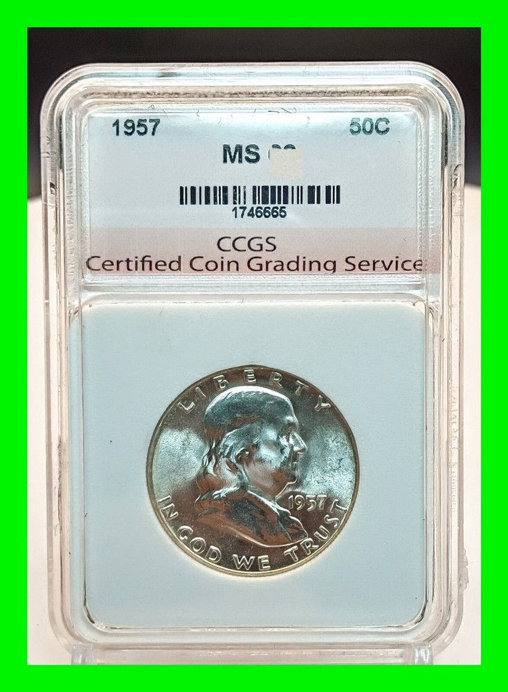 Stunning 1957 Franklin Half Dollar 50c - MS - UNC