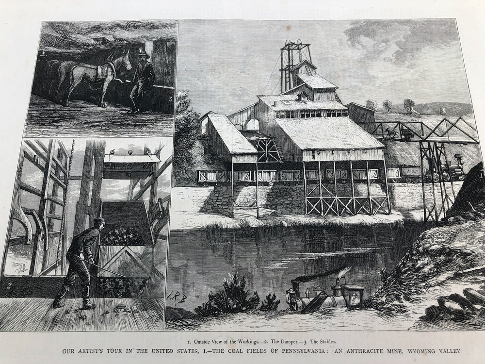 pennsylvania coal fields . 1876 large print from the graphic !