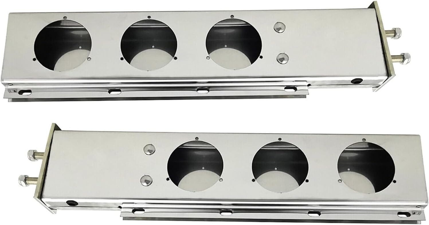 30'' Straight Stainless Mud Flap Hangers w/ 4'' Light Cutouts for Semi Trucks