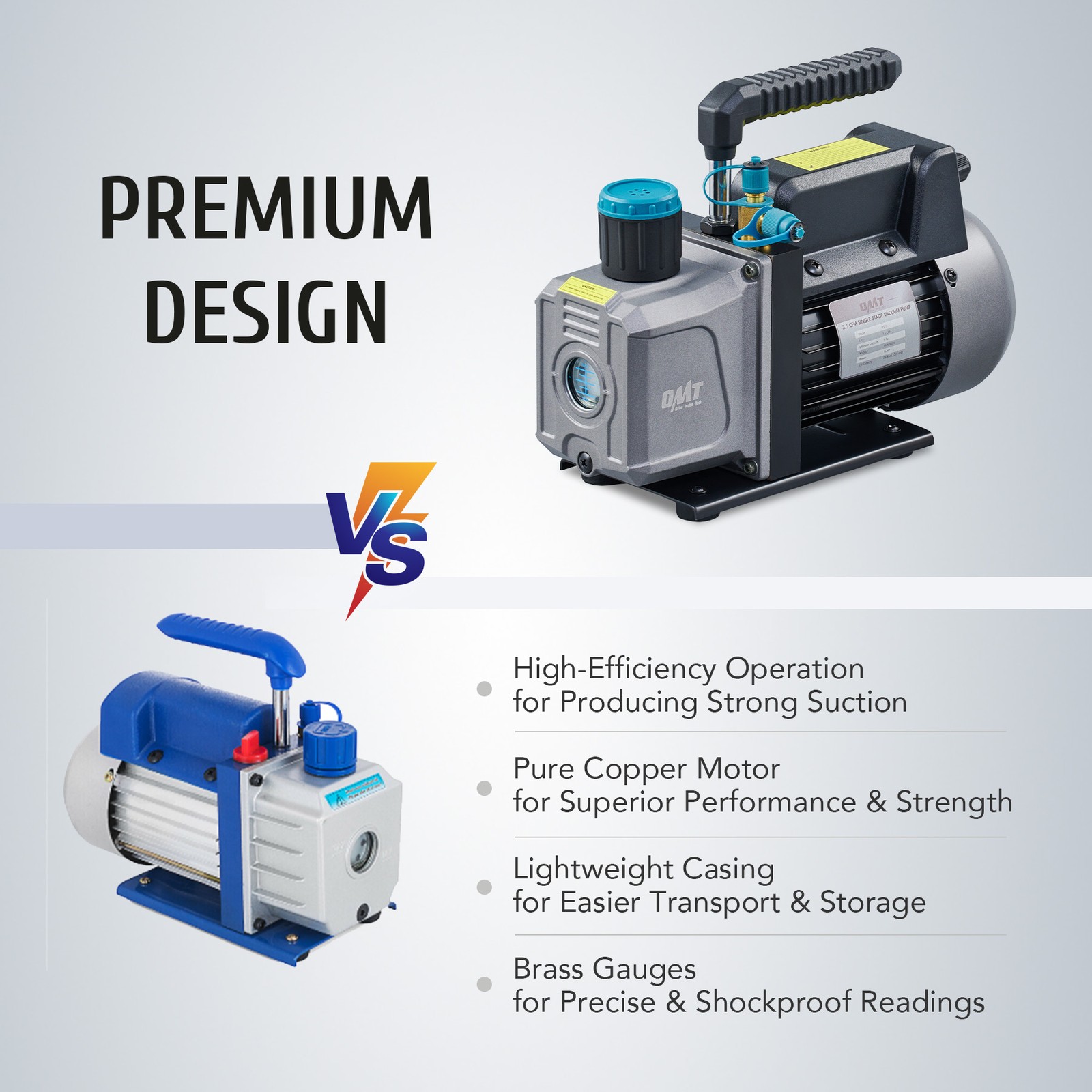 Combo 3.5 CFM 1/4HP Air Vacuum Pump HVAC + R134A Kit AC A/C Manifold Gauge Set