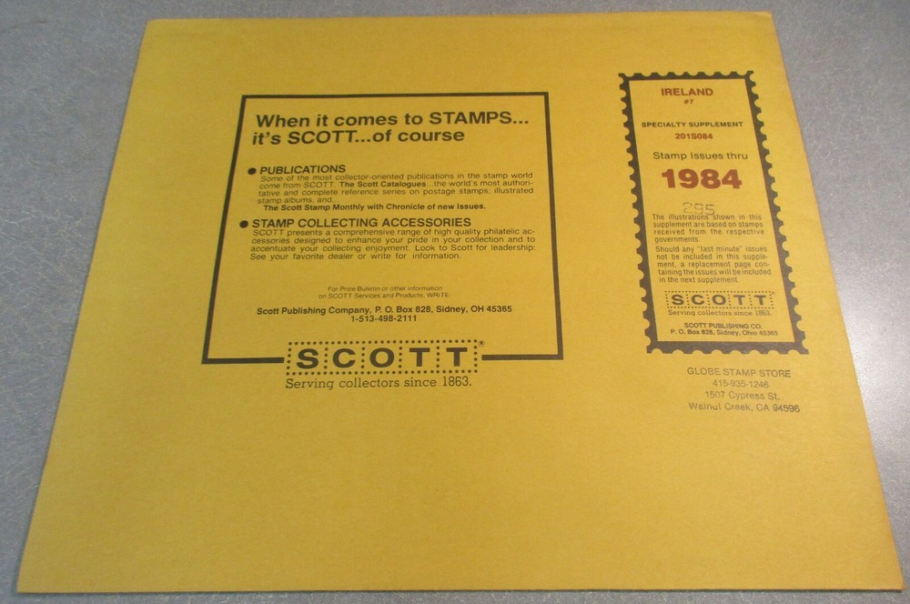 "SCOTT" IRELAND SUPPLEMENT # 7 1984 W/FREE SHIPPING!!