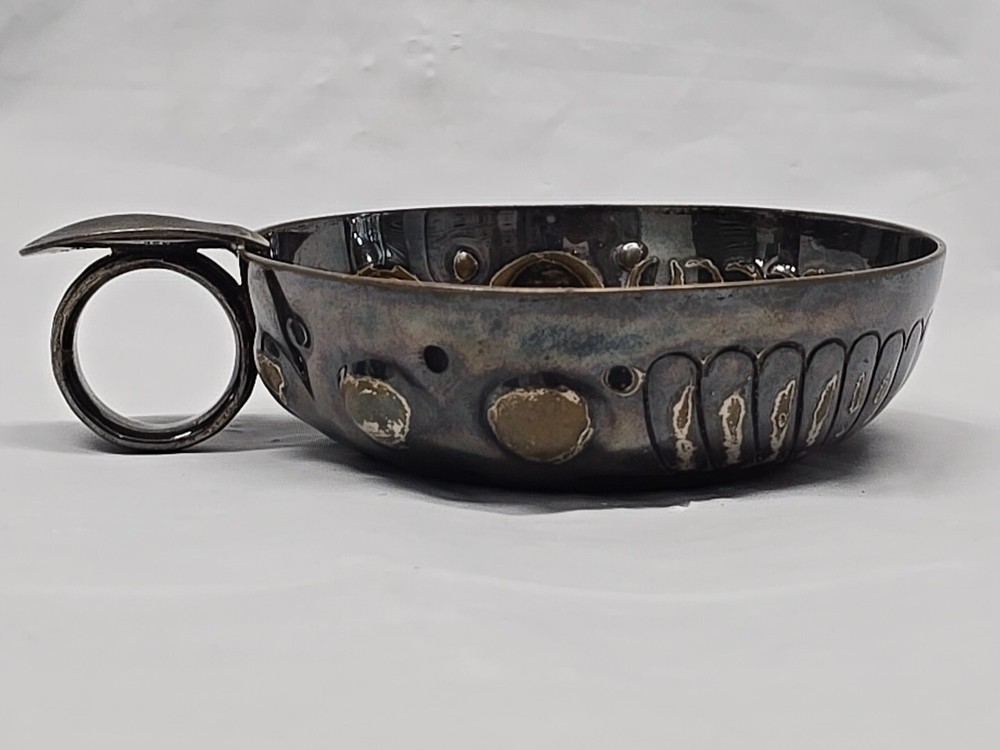 Sommelier wine taster by William Adams Sheffield England Silverplate Vintage