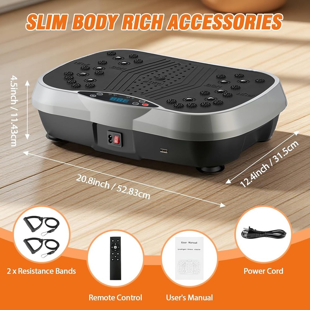 Vibration Plate Exercise Machine, 3 Workout Modes & 120-Level Vibration Platform
