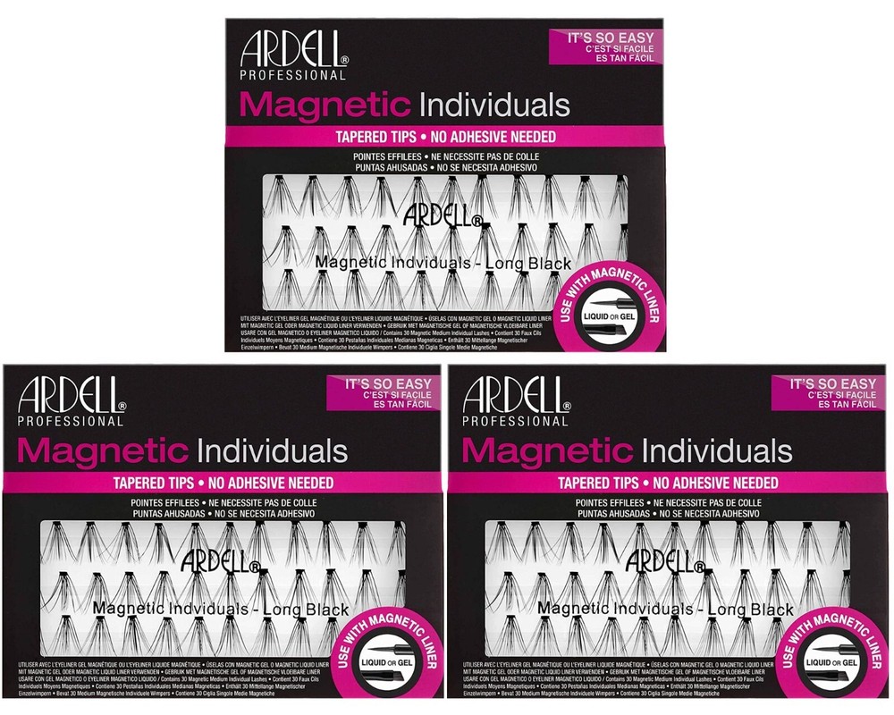 Ardell Professional False Eyelashes Magnetic-Long 3pack Combo