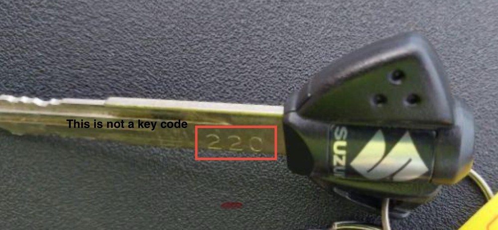 Suzuki Motorcycle keys Cut by Code spare key to codes 101-300 Long key