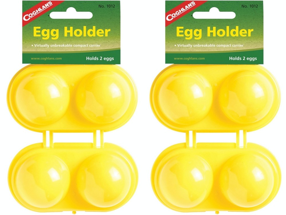 Coghlan's Plastic Egg Holder, Holds 2 Eggs - Yellow (2-Pack)