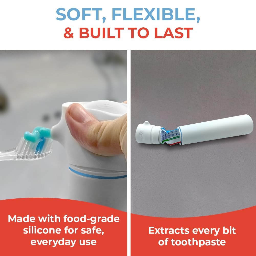 SqueezMe EasyPump Toothpaste Dispenser System - No-Mess Toothpaste Dispenser ...
