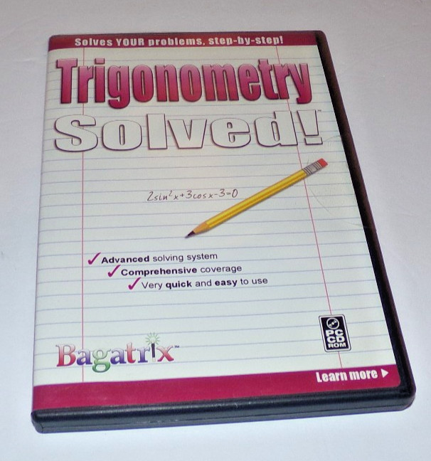 Trigonometry Solved! Bagatrix PC Cd-rom Math Software Windows 2000/XP/2003 NEW