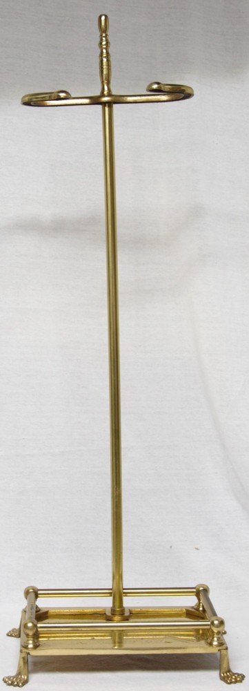 Four-piece brass fireplace poker set