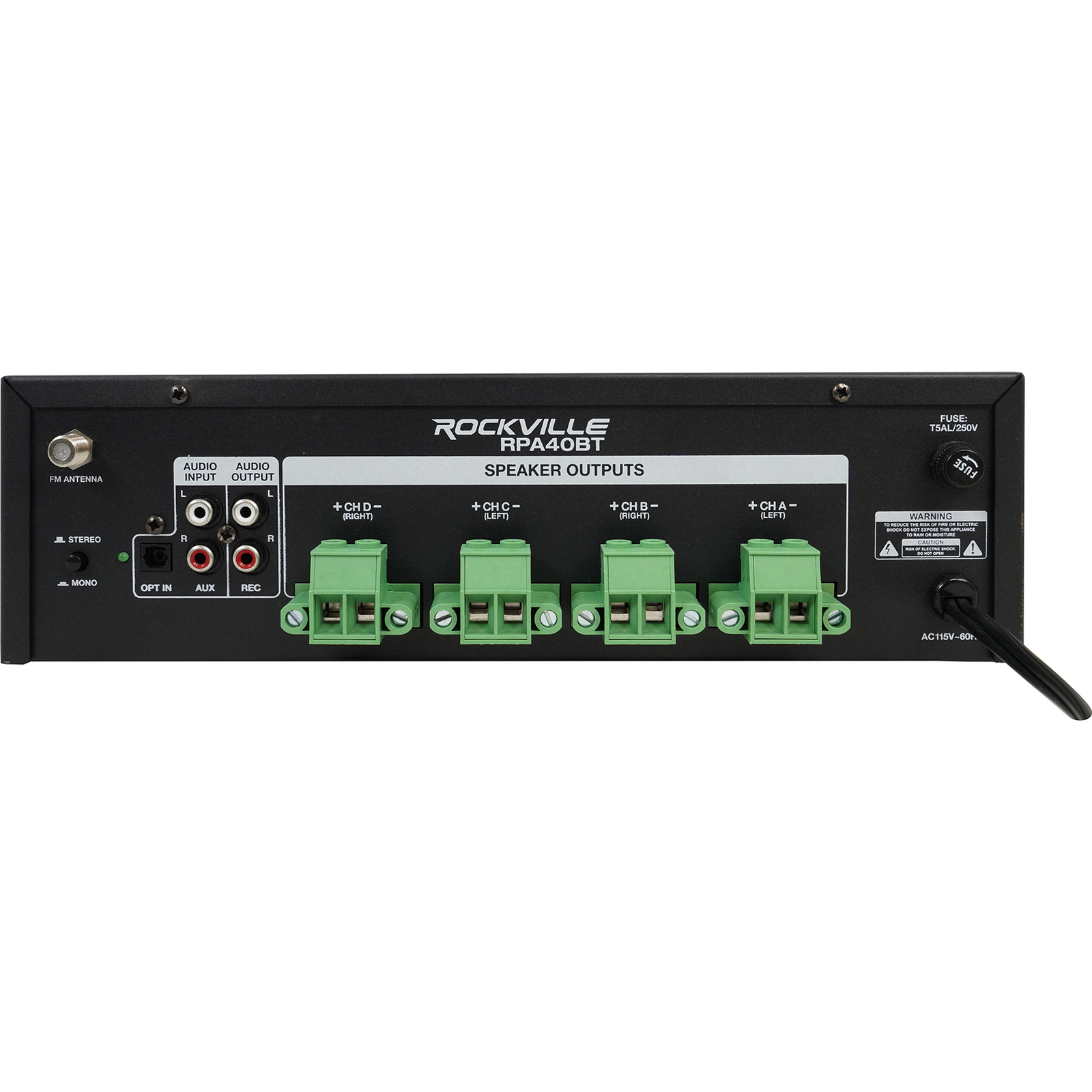 Rockville RPA40BT 1000w 4 Zone/Channel Home Stereo Bluetooth Amplifier Receiver