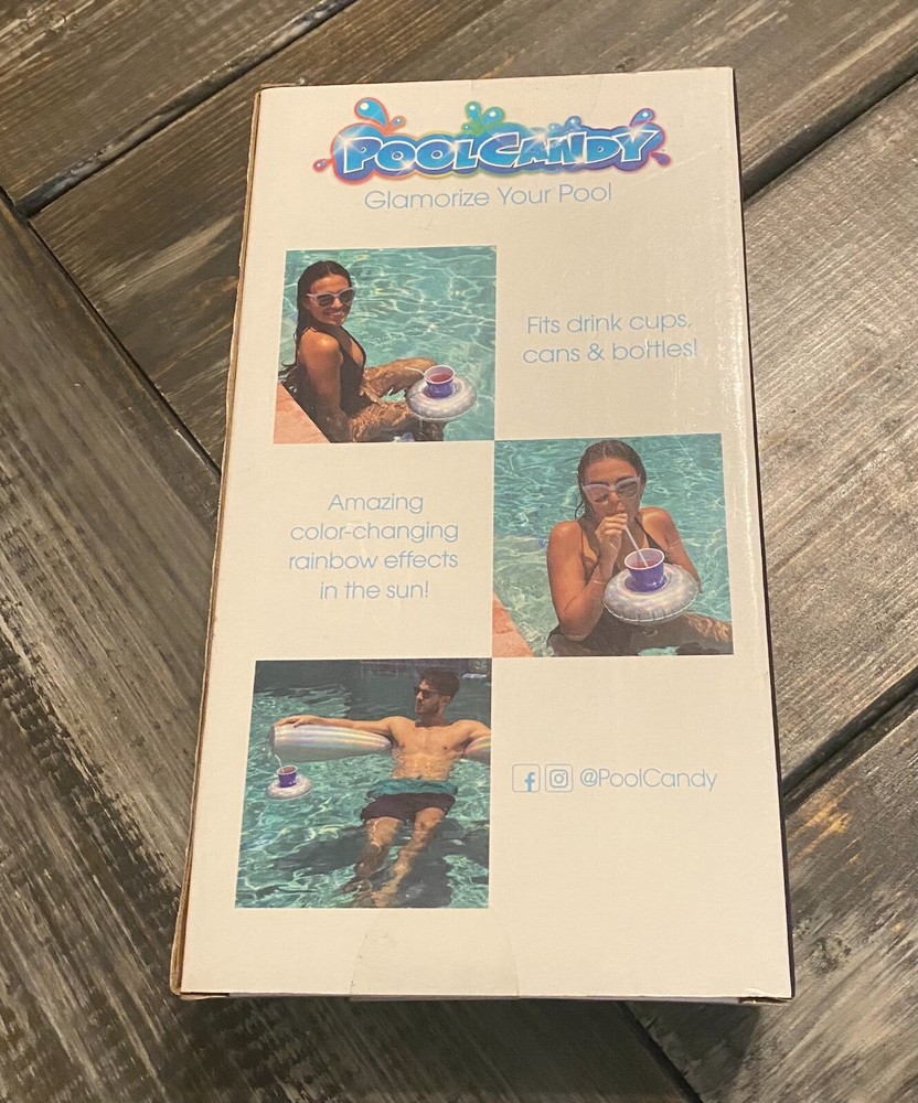 Pool Candy Inflatable Drink Floats 2 Pack Holographic