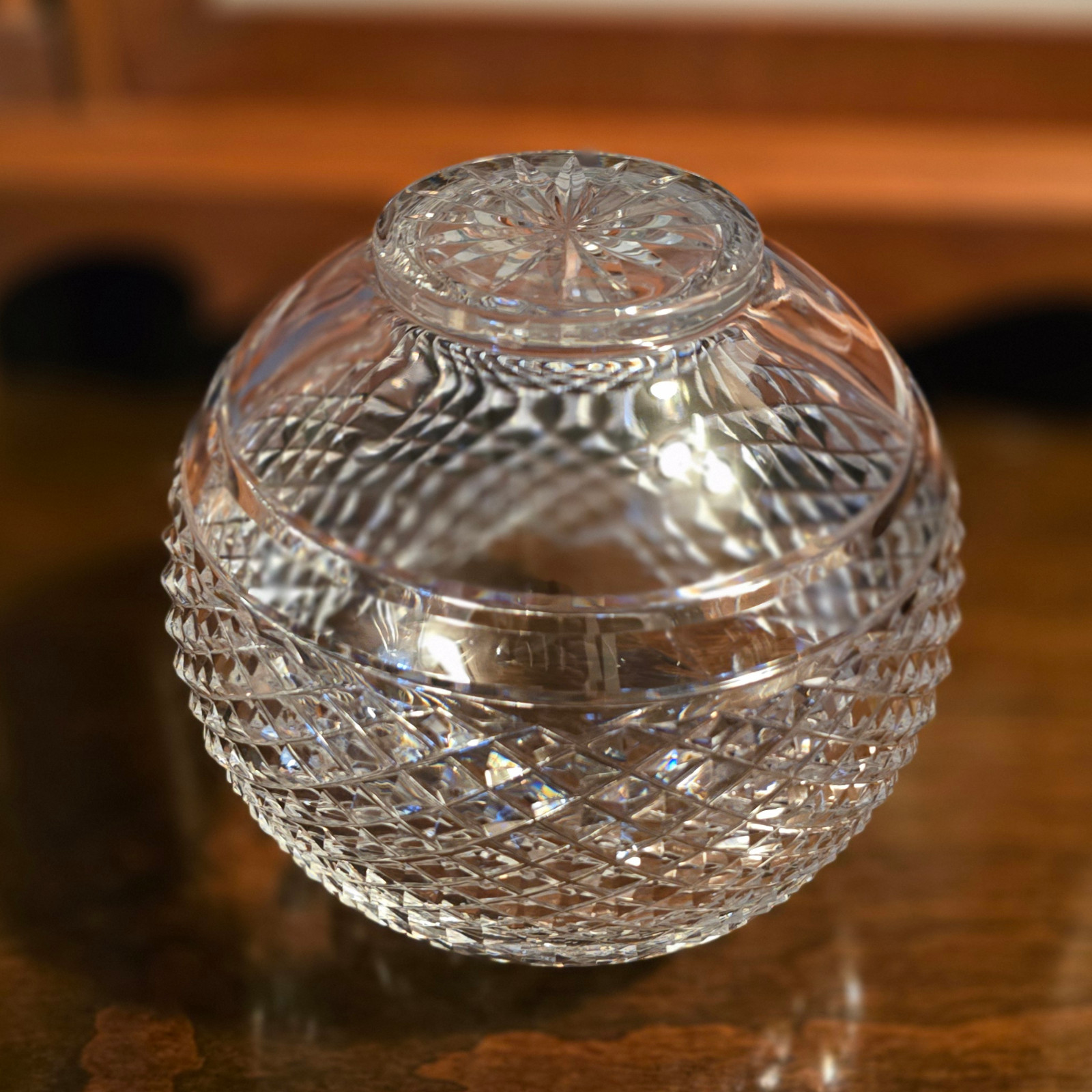 VTG WATERFOLD Irish Crystal Glandore Globe Rose Bowl 1976 Ireland