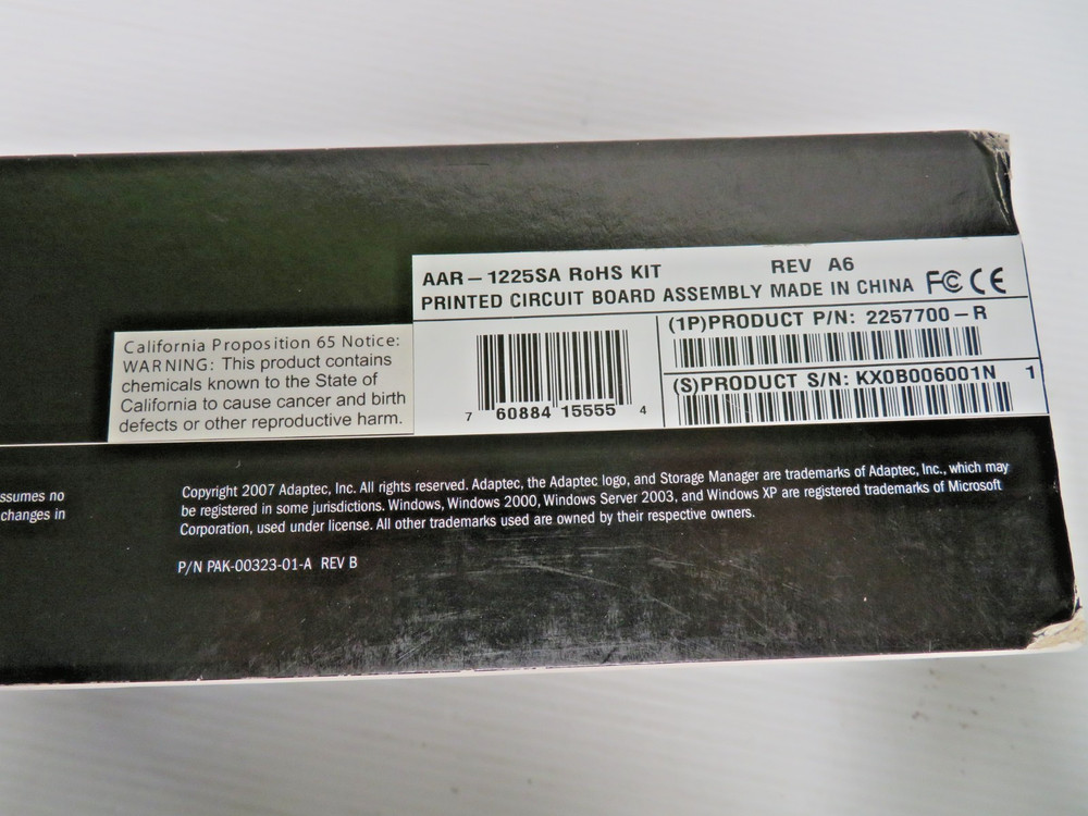 NEW ADAPTEC RAID AAR-1225SA ROHS KIT PRINTED CIRCUIT BOARD ASSEMBLY