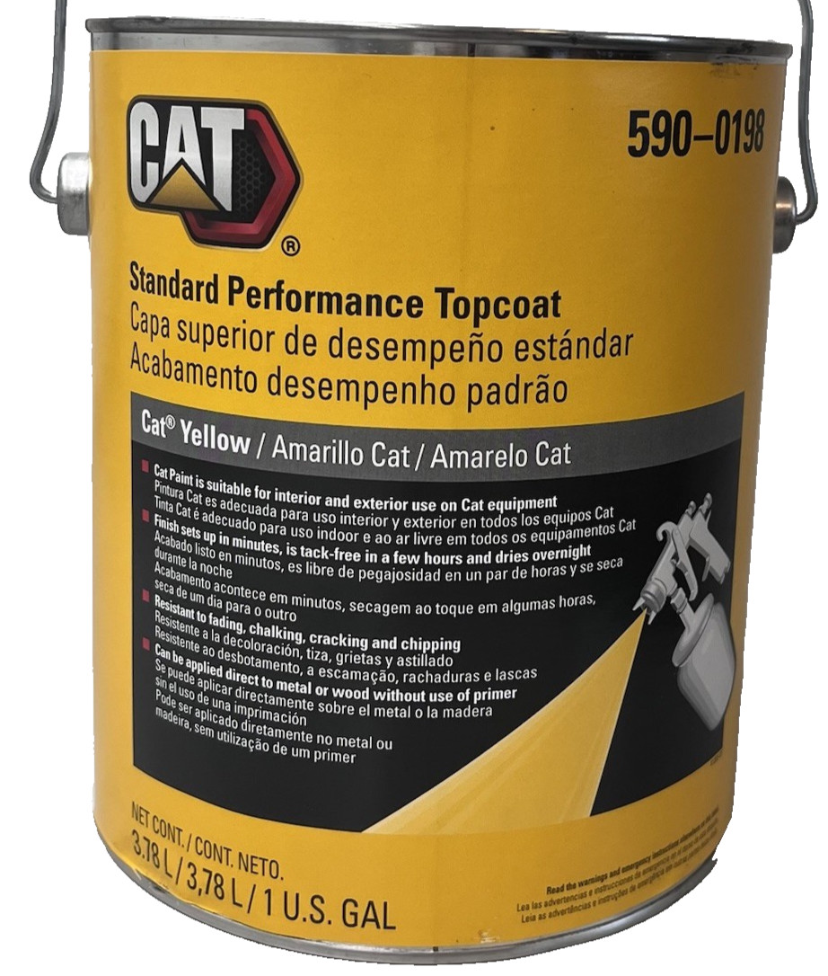 Genuine Cat Yellow Topcoat 1 Gallon 590-0198 Caterpillar Equipment Paint Amarelo