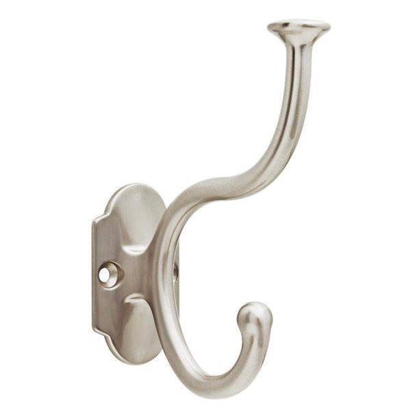 Curved Arch Coat and Hat Hook Satin Nickel