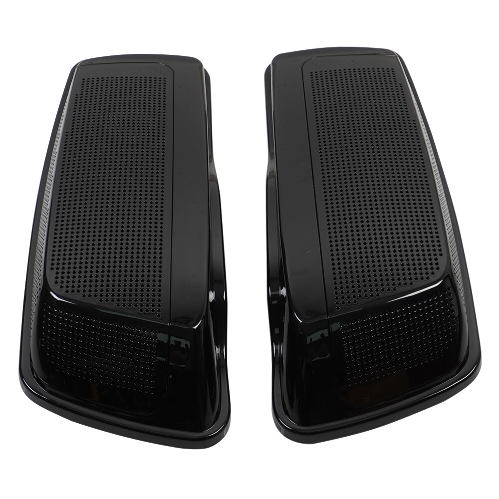 Vivid Black Dual 6x9" Speaker Saddlebag Lids For 2014-2022 Harley Touring Models