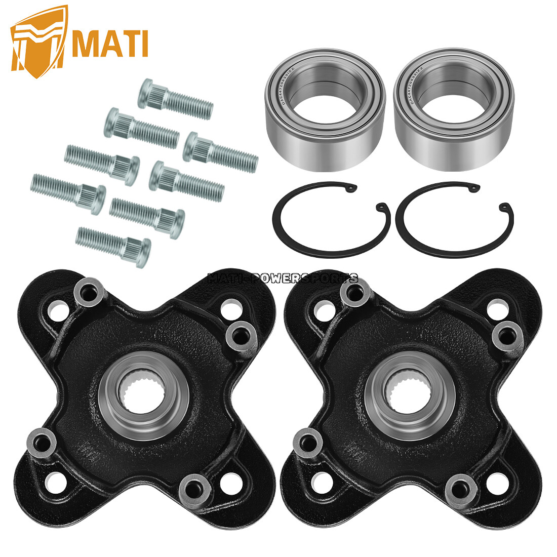 2 X Front or Rear Wheel Hubs & Bearing Studs kits for Polaris RZR 900 2015-2020