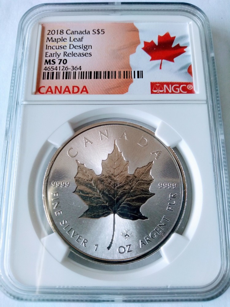 2018 Canada Maple Leaf lncuse Design NGC MS70 Early Release