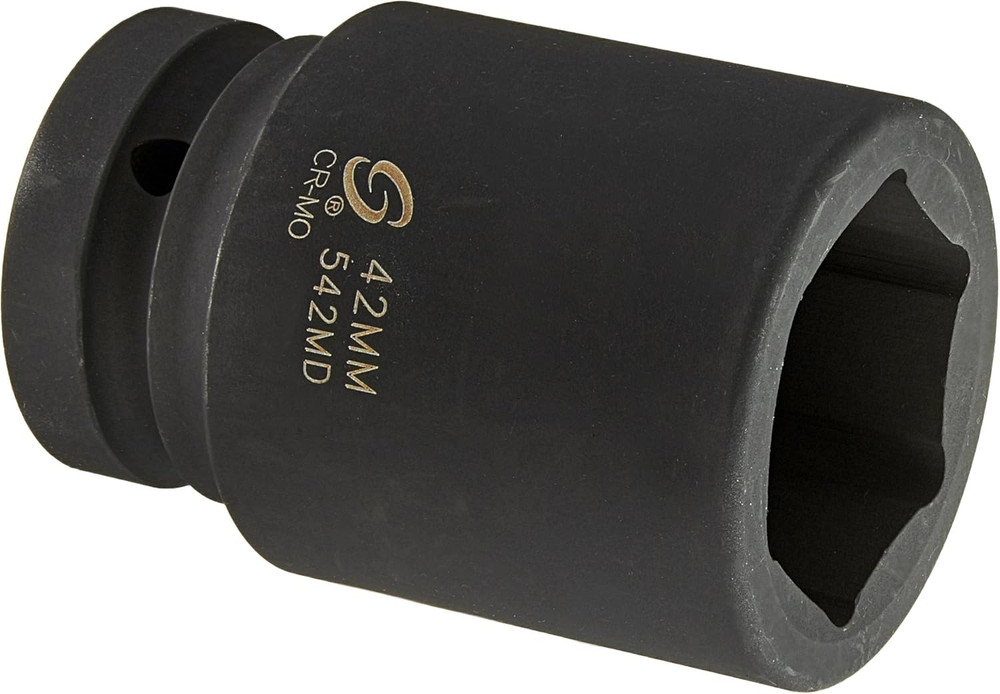 Sunex 542MD 1-Inch Deep Drive 6 Point Metric Impact Socket, 42-Mm
