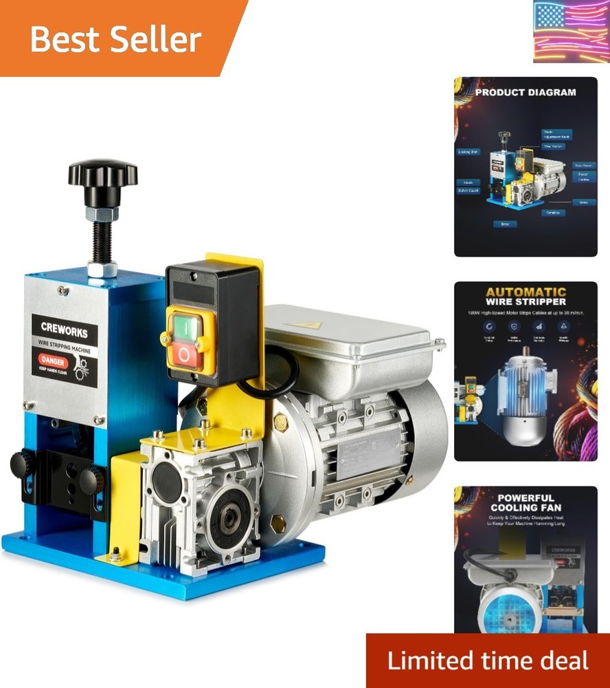 180W Electric Wire Stripper Machine, 0.06"-1" Automatic Wire Stripping Machin...