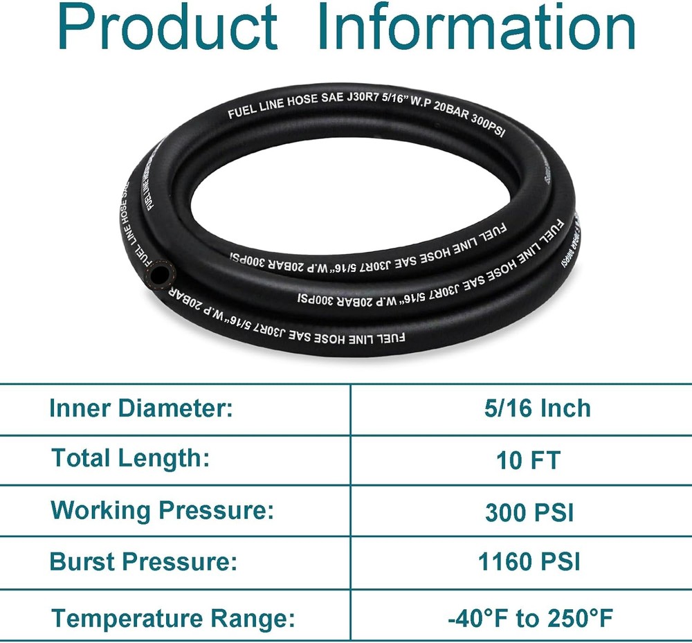 Fuel Hose 5/16 Inch 10FT Engine Line