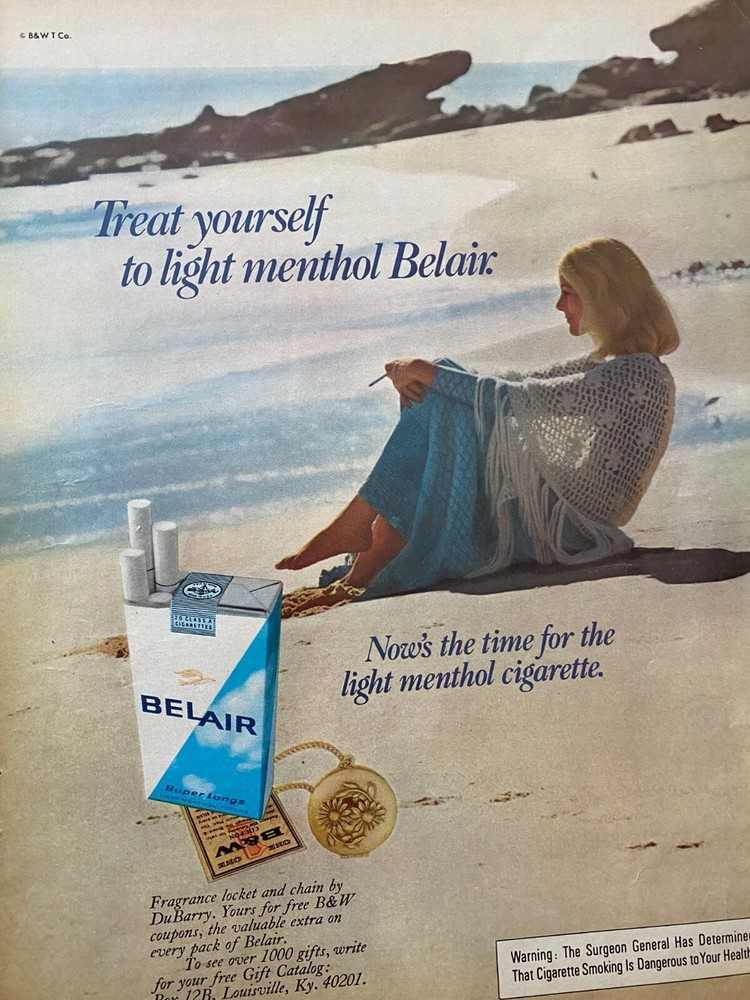 Belair Cigarettes, Full Page Vintage Print Ad
