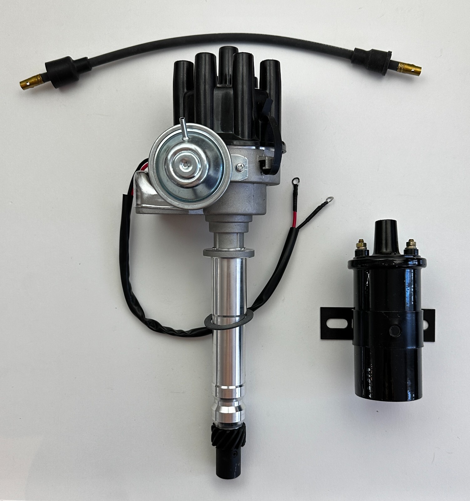 CHEVY SBC BBC 327 350 396 454 BLACK FEMALE Small Cap HEI Distributor + 45K Coil