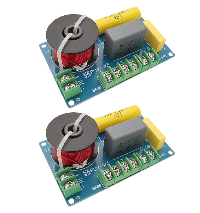 Easy Install 200W 3-Way Crossover with Genuine Audio Grade Components - 2 Pack